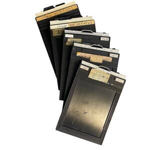 Vintage  Graflex 4x5 Fidelity Elite / Riteway Graphic Film Holders Lot of 05